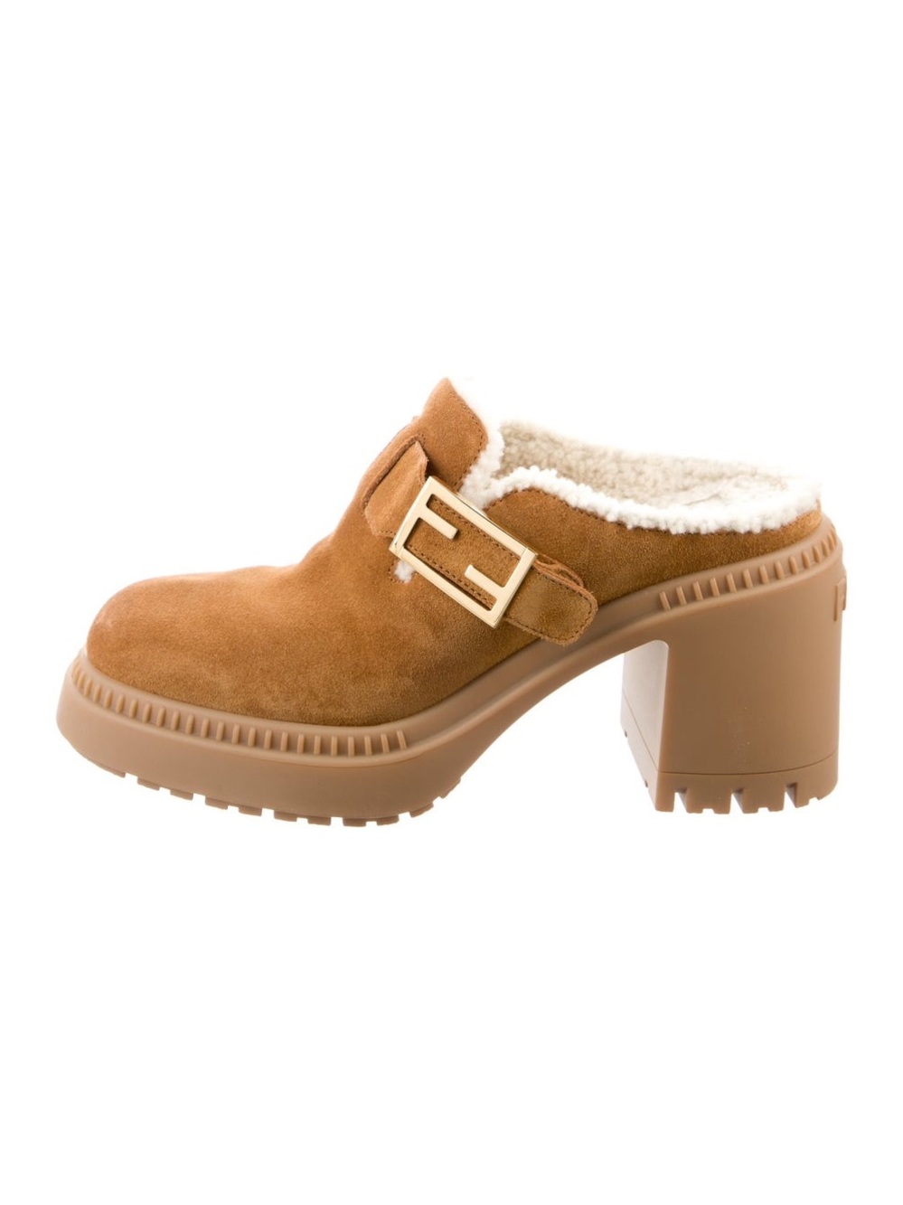 FENDI Suede Shearling Clogs, brand new in box! Size 39.5